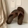 Chanclas casuales de estilo coreano con tejido sintético, sandalias de dedo para mujer de verano, ligeras, de suela plana, con bloques de color únicos