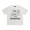 Erd Melancolia Rico Vintage Lavado Estampa Rachada Quadrinhos Waffle Unissex Manga Longa Camiseta Camada Base Tendência