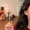 Grampo de Cabelo Laço de Pérola Atmosfera de Árvore de Natal Design de Nicho Elegante Estiloso Exquisito Moda Retrô Grampo de Cabelo