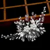 Acessórios de Cabelo para Banquete Transfronteiriço Europeu e Americano Pente de Cabeça de Noiva Pente de Cabelo com Cristal Branco Pente de Cabelo com Pérola