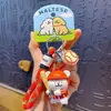 Dibujo a Línea Cachorro Reunión Deportiva Béisbol Mochila Colgante Llavero Lindo Colgante Sanador Llavero Colgante de Pareja