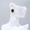 Aretes Vintage Ovalados de Jade de Colores con Encaje Incrustado Bañados en Oro de 14K que Conservan el Color con Anillo Colgante Accesorios para Aretes Hechos a Mano DIY
