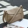 Bolsa de Hombro Cruzada de Cuero de Vaca TOGO de Capa Superior con Diseño de Costura de Moda para Mujer, Versátil, Gran Capacidad, para Debajo del Brazo