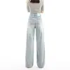 Jeans de Pierna Ancha Color Claro para Mujer 2024 Nuevas Explosiones Sueltos Adelgazantes Otoño Pantalones Rectos Finos Sentido del Diseño Pequeño