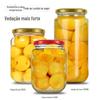 Em estoque atacado 375ml alta temperatura resistente fruta pêssego amarelo vidro selado frasco vazio cozinha cereal armazenamento frasco