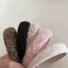 Aro para el pelo de felpa sencillo y combinable para otoño e invierno, versión ancha, para niña dulce, para lavarse la cara, aro para el pelo a presión, moda femenina, con parte superior de cráneo alto