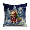 Amazon Transfronterizo Más Vendido Funda de Almohada Navideña Estampado de Dibujos Animados de Papá Noel Lino Alfombrilla de Almohada Decoración Festiva