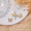 Novos Acessórios de Nail Art Borboleta Olho de Gato, Decorações de Unha de Luxo Leve e High-End, Acessórios Dourados e Prateados por Atacado, Estilo Luxo Leve