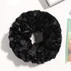 Elástico de Cabelo Flor de Tecido Cetim Plissado, Acessório de Cabelo Simples de Tecido para Mulheres