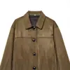 Venta al por mayor de Ropa para Mujer Transfronteriza Otoño e Invierno 2026 Nueva Ropa para Mujer Estilo Europeo y Americano con Adornos de Bolsillos Chaqueta Abrigo de Cuero Gamuzado