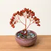 Figurita de Árbol de la Riqueza de Citrino Natural Árbol de la Riqueza de Amatista 6 Ramas 9 Perlas Decoración de Escritorio para Oficina en Casa