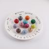 Bola redonda de cerámica blanda de 20 mm con agujero recto y taladro completo, hecha a mano, para cadena de teléfono móvil, accesorios de joyería