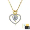 Collar de plata S925 con forma de corazón y moissanita, con un colgante en forma de corazón con piedras de moissanita, una cadena de clavícula delicada y lujosa, directamente de la fábrica de joyería de plata