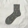 Calcetines de media pantorrilla para mujer con lazo, estilo ballet blanco de primavera, ribete de encaje, suaves y versátiles, calcetines casuales de algodón, modernos