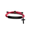 Pulsera Personalizada Publicidad Transfronteriza Logo Personalizado Multicolor Cruz Regalo Navideño Pulsera Trenzada Grabada de Acero de Titanio