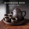 Juego de Té de Arcilla Púrpura Arena Punta de Dedo Mini Tetera de Arcilla Púrpura Juego de Tazas de Té Pequeña Mascota de Té Juego de Té de Bolsillo Adornos Juego de Té Kung Fu