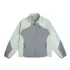 Chamarra Rumeng Estilo Deportivo Ligero Montaña Color Bloqueo Exterior Chamarra para Hombres y Mujeres Impermeable Cuello Alto Top para Ciclismo