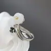 Joias de Prata Nafoge Atacado Anel Vintage de Prata Tailandesa para Mulheres com Flor de Jade Hetian Natural Anel de Prata 925