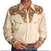 2026 Nuevo Estilo Occidental Tribal Étnico Cuello Solapa Hombres Casual Deportivo Exterior Calle Manga Larga Botones Camisa