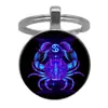 Nueva Joyería de Comercio Exterior Transfronterizo: Llavero de Metal con Piedra Zodiacal, Suministro Estable, Venta al por Mayor desde el Fabricante