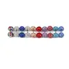 Brincos de tarracha de bola com cabeça dupla totalmente cravejados de diamante estilo coreano, pregos de osso da orelha revestidos em espiral com diamante embutido 6MM, nunca perdem o diamante, agulha 0.8