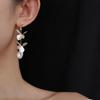 Pendientes de Perlas Sintéticas Florales Estilo Literario y Artístico Retro Francés Serie "Iris" de Gama Alta Nicho