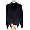 Suéter de cuello alto con media cremallera, manga larga, camiseta base de terciopelo de doble cara para mujer, nuevo otoño e invierno 2024, top suéter combinable