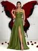 Vestido de Satén Transfronterizo Europeo y Americano para Mujer de Alta Gama, Elegante Vestido de Fiesta de Noche con Tirantes Ajustados de Lujo Ligero