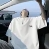 2026 Nova Camiseta Masculina de Manga Curta Bordada de Cavalinho Verão Solta Gola Redonda Top Tendência Marca Jovem Tendência Manga Meia