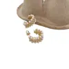 Pendientes de Zirconia Dorada y Perla con Forma de C para Mujer, Diseño Único, Estilo de Nicho, Nuevo Modelo 2026, Gama Alta, Únicos y Hermosos
