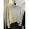 MISS Misi Jia Outono Estilo Coreano Textura Waffle Versátil Gola Alta Zíper Duplo Suéter Cardigan A0926