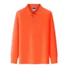 Camisa Polo de Algodón Puro con Cuello de Solapa para Primavera y Otoño, Manga Larga, Camisa Publicitaria, Camiseta con Logo, Ropa de Trabajo Corporativa, Camisa Cultural, Camiseta