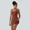 2026 Verano Europa y América Tiktok Transfronterizo Ropa de Mujer Casual Deportiva Color Sólido Espalda Tirantes Cruzados Conjunto de Camisola