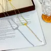 2026 Nuevo Estilo Collar con Borlas Incrustadas de Diamantes para Mujer, Lujo Ligero, Cadena Versátil para Clavícula, Cadena Retro para Suéter, Accesorios para Collares