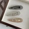 Conjunto de Acessórios de Cabelo Novo Estilo Europeu e Americano com Presilhas BB Elegantes Cravejadas de Diamantes, Grampos de Cabelo com Corrente de Strass, Presilhas Laterais Versáteis para Franja