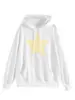 Amazon eBay sitio independiente moda casual versátil sudadera con capucha holgada de mujer con rayas amarillas y estrellas para comercio exterior