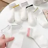 Calcetines Cortos para Mujer, Blancos, Versátiles, Primavera y Verano, Absorbentes de Sudor, Color Sólido, Modernos, Bajos, Calcetines de Tubo Corto, Estilo Delgado de Verano, Diseño Simple