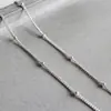 078 Prata Esterlina S925 Coreana Corrente Fina Simples com Contas Tornozeleira Tornozeleira Acessórios de Tornozeleira Joias de Prata Femininas para Estudantes