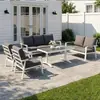Juego de sofás de aluminio para ocio al aire libre para patio, terraza, hotel, playa, sofá moderno para casa de huéspedes