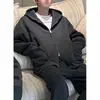 Conjunto de moda casual versátil de alta gama para hombre, estilo Hong Kong, sudadera holgada con doble cremallera y pantalón de chándal