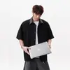 2026 Nuevo Estilo Estilo Old Money Camisa con Cuello Manga Corta Cardigan Unisex Manga en T Chaqueta Holgada Casual Top de Media Manga