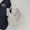 Bolso de Mujer Rayado Nuevo Artístico Retro para Viaje al Trabajo Bolso de Hombro Otoño e Invierno Pequeño Fresco Color Sólido Simple Gran Capacidad Bolso Casual