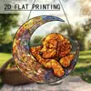 Novo Produto Transfronteiriço: Lua e Cachorro Acrílico Plano 2D Pegador de Sol Arte Decorativa Moderna de Alto Padrão Ornamento para Pendurar