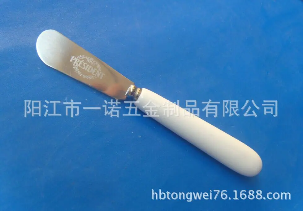 F-010CA陶瓷柄奶油刀,芝士刀.总长15CM,刀片段长5