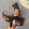 Zapatos de Mujer de Comercio Exterior Europeo y Americano Transfronterizos Cómodos de Cuña Estación Independiente Zapatos de Mujer Simples Talla Grande Nuevas Sandalias para Mujer 2024