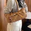 Elegante bolso de mano estilo vintage, bolso de hombro para llevar bajo el brazo, gamuza, gran capacidad, nuevo modelo de otoño para mujer, moda coreana, diseño simple