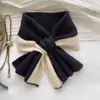Novo Cachecol Feminino Outono e Inverno Frio Quente Combinação de Cores Tricô Cruzado Lã Versátil Fashionável Lindo Cachecol de Menina