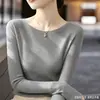 2026 Suéter de punto de alta gama gris floral de un solo hombro y manga larga para mujer, nueva camisa básica versátil de corte ajustado