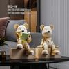 Oso Cariñoso Oso Violento Adorno de Escritorio Oso Lector Decoración Gabinete de TV Entrada Casa Nueva Decoración Suave Manualidades de Resina