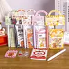 Conjunto de Papelaria Desenho Animado, Conjunto de Presente Super Fofo Estilo Ins, Embalagem Portátil Transparente, Presente Dia das Crianças Atacado